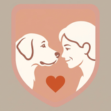 Escudo de YSNE: un perro y una persona frente a frente, con un corazón en el medio